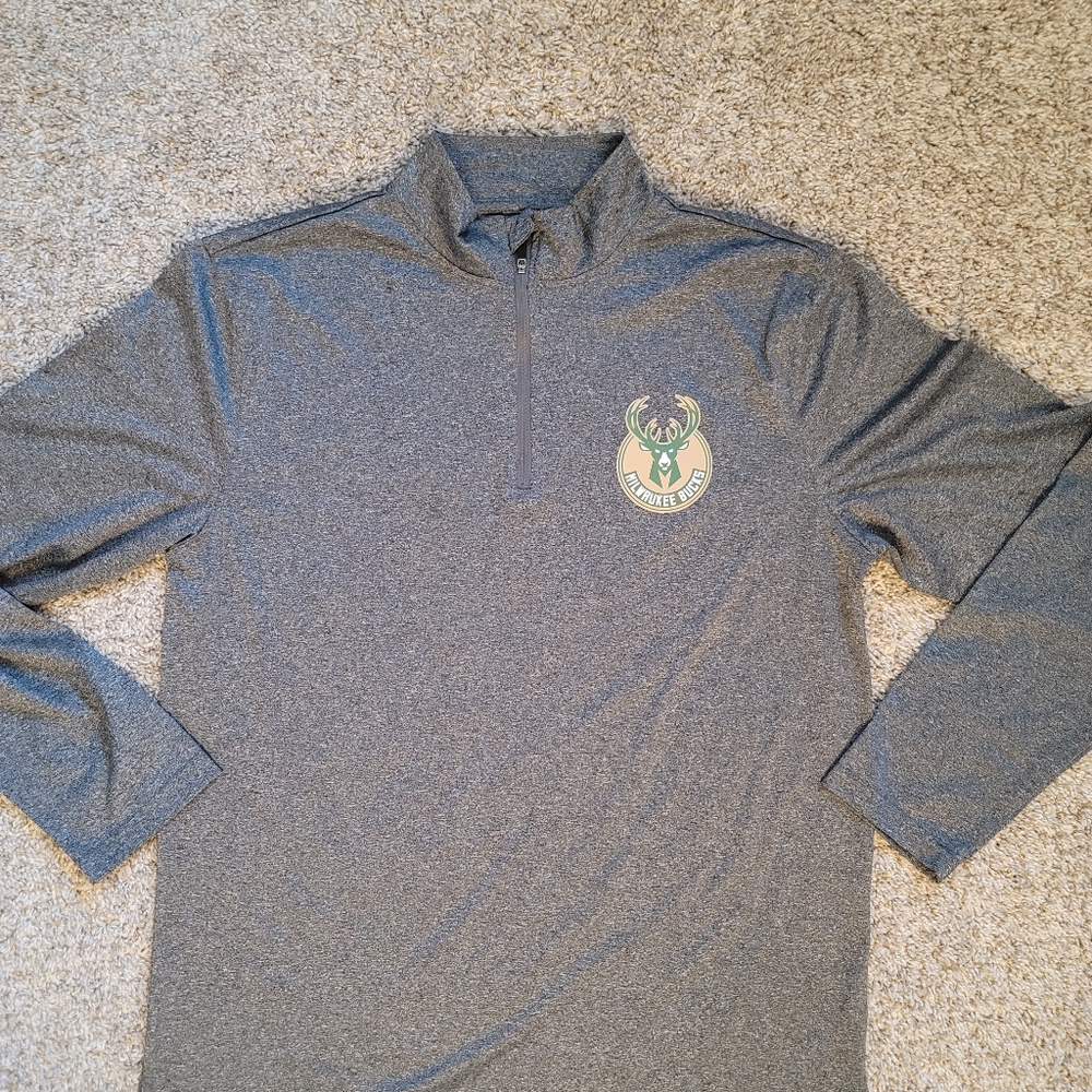 Milwaukee Bucks NBA Ultra Game 1/4 zip Pullover jacket size M/M
